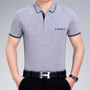 爸爸夏装短袖棉t恤中老年人男装夏季上衣中年男士polo衫夏天衣服图片