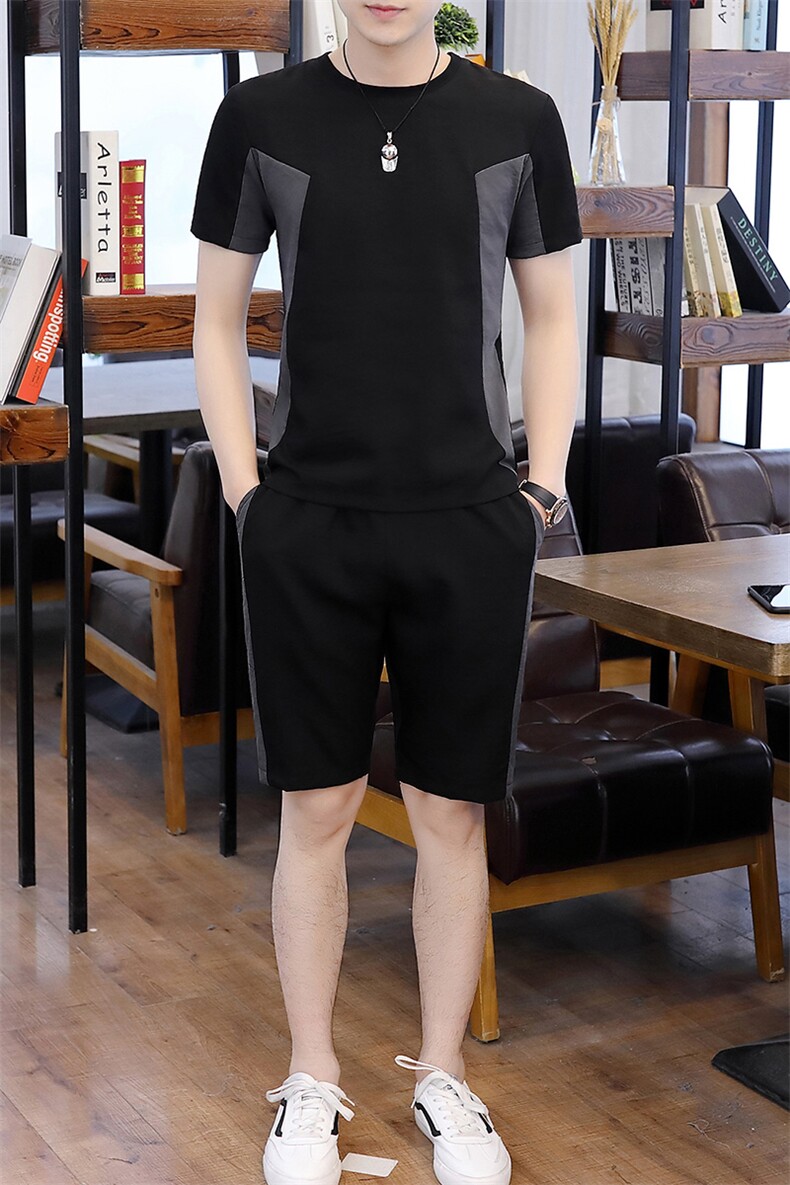 2021夏季新款原创短袖套装男T恤学生运动潮男T710-P50,男装休闲套装,星座1206（原A206）
