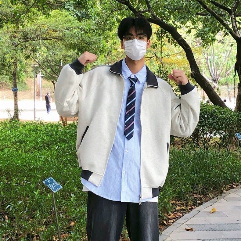 抖音得物高品质美式高街重磅结构设计拼接织带立领卫衣外套CM42，男装卫衣，电商A486