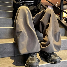 原宿长裤青春流行简约纯色男时尚潮牌印花休闲裤潮运动裤宽松型，男装休闲裤，星座716-2