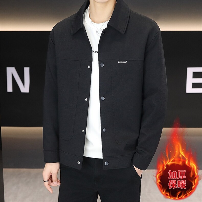 加棉加厚翻领夹克型男商务休闲青年外套男NM7955-P105,男装夹克,星座310B-3