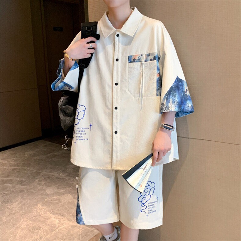 TZ2023特批60短袖衬衫套装2025春夏季青少年套装,男装衬衫,电商A247