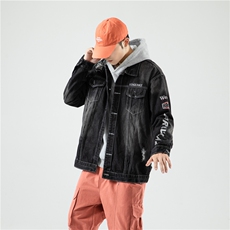 JK818-p80M-5X无影墙ins牛仔夹克绣花破洞大码男日系CITYBOY，男装夹克，星座103A