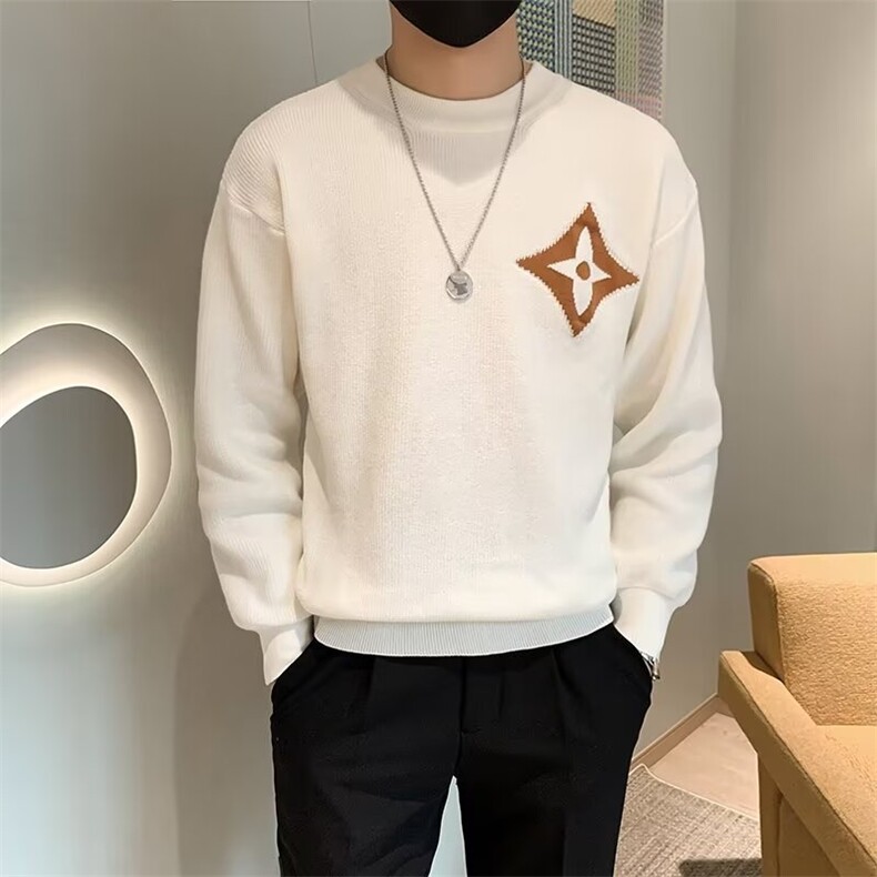 韩版潮流个性针织男春秋修身上衣长袖圆领毛衣青年时尚S573/P50图片