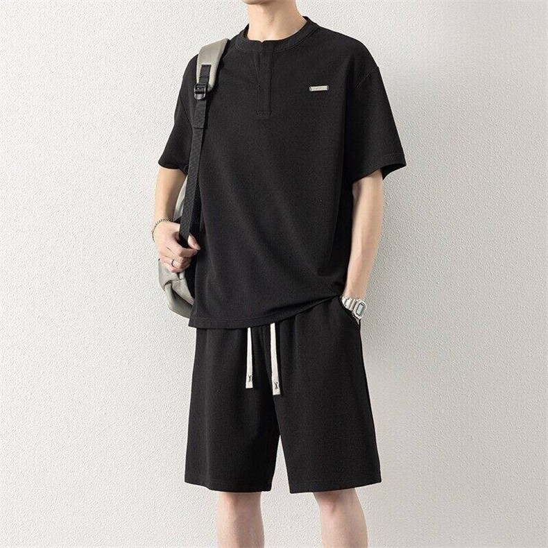 TZ25315-特P60运动服套装男士夏季休闲短袖短裤大码男生酷帅,男装牛仔裤,电商D310B