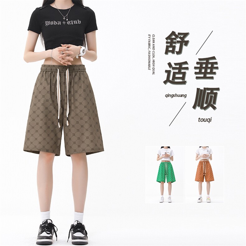轻薄舒适休闲潮流冰丝满布印花休闲百搭五分短裤DK280特批17,男装休闲裤,星座718-1