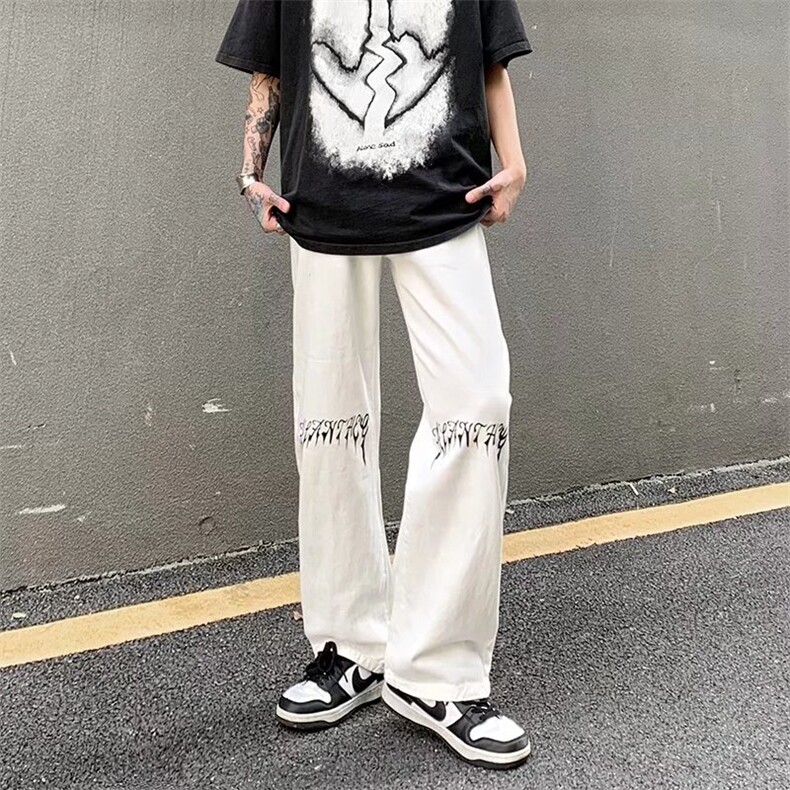 牛仔裤男夏季潮大码休闲裤子高街设计感裤子G119P38,男装牛仔裤,星座1116-2