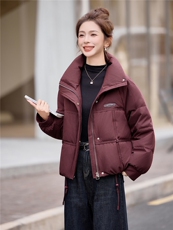 现货主推短款立领加厚保暖白鸭绒羽绒服女2025冬新款，女装羽绒服，余墨