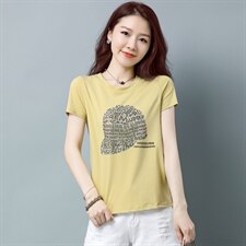 板酷2026夏装新款时尚短袖宽松烫钻镶钻装饰T恤B631，女装T恤，板酷