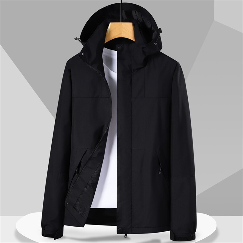 秋冬季透气网点内里防风保暖连帽冲锋衣男女同款，女装短外套，玖雅羊绒