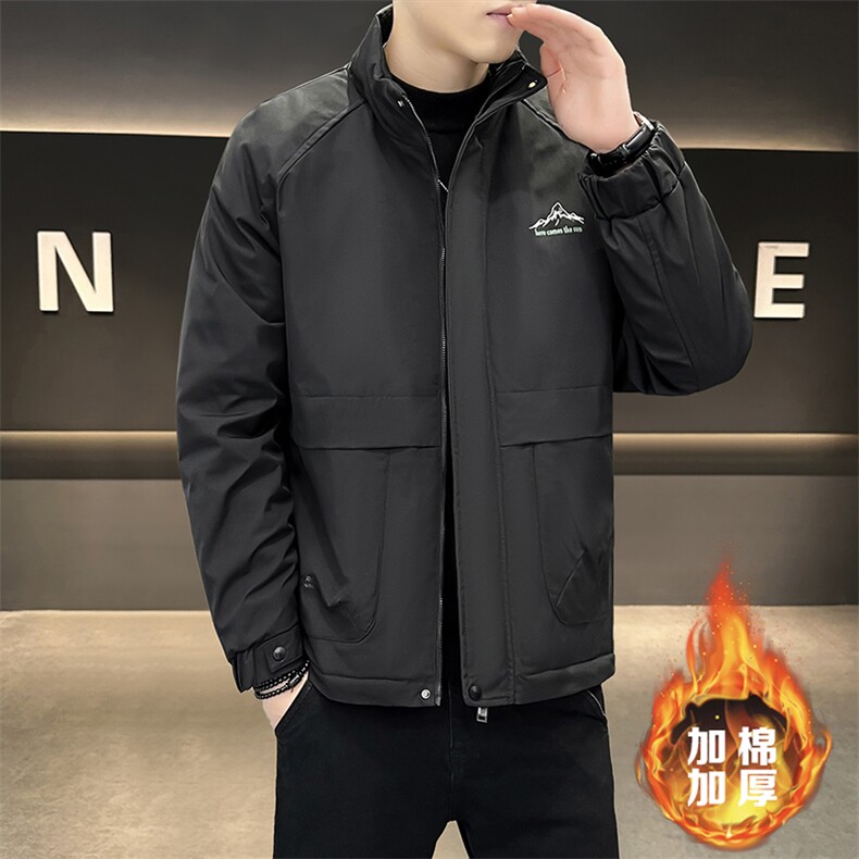 秋冬加棉加厚大码工装外套男士帅气立领夹克时尚棉服ZY802-P65,男装棉衣,星座310B-3