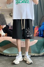 HD74179-P22华夫格短裤男大码宽松五分裤男直筒中裤，男装休闲裤，电商A040