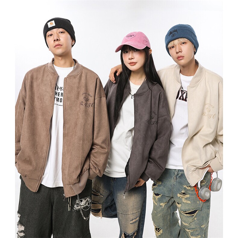 现货5千美式潮牌宽松情侣休闲夹克外套XZ609-WT2325-P70-控128,男装夹克,星座609
