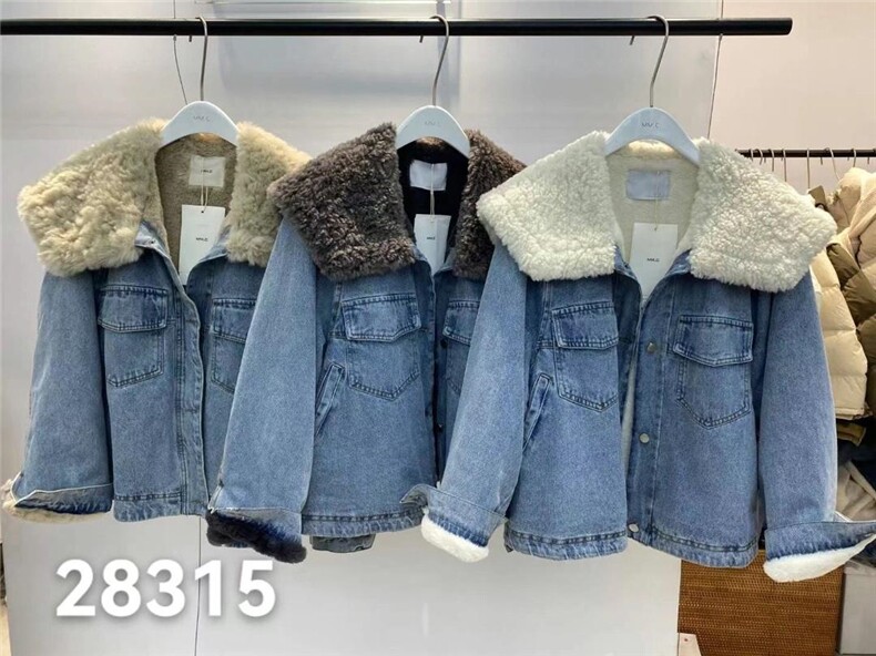 MMC牛仔大毛领外套,女装其它,MM.C