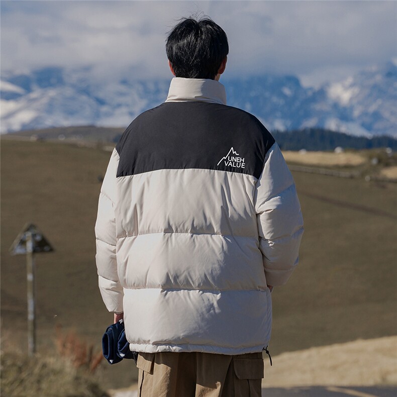 新疆山系冬款字母印花宽松立领休闲棉服A247-MY6255特批85控138,男装棉衣,电商A247