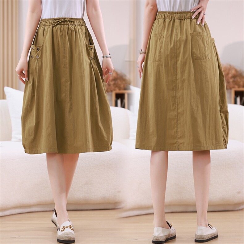 今日特价A字复古半身裙小众收口下摆中长裙女夏季Z3Z04AS277，女装半身裙，江忆布依