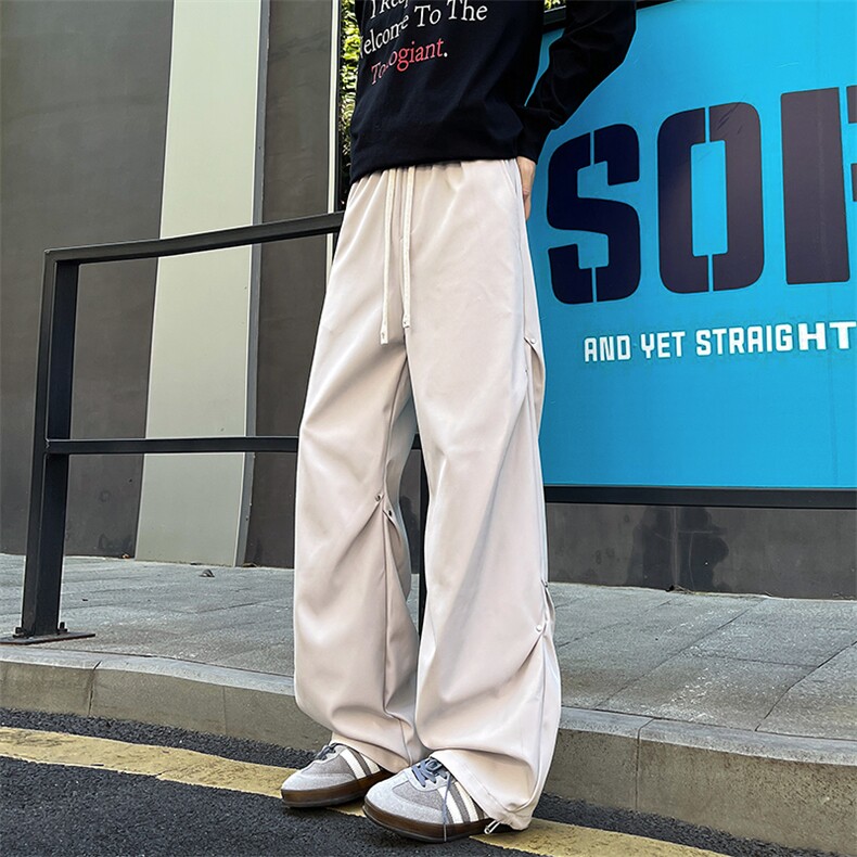 8XL-M秋冬美式冲锋裤子男士潮牌阔腿裤加厚直筒宽松长裤K9178P58,男装休闲裤,电商D206-1