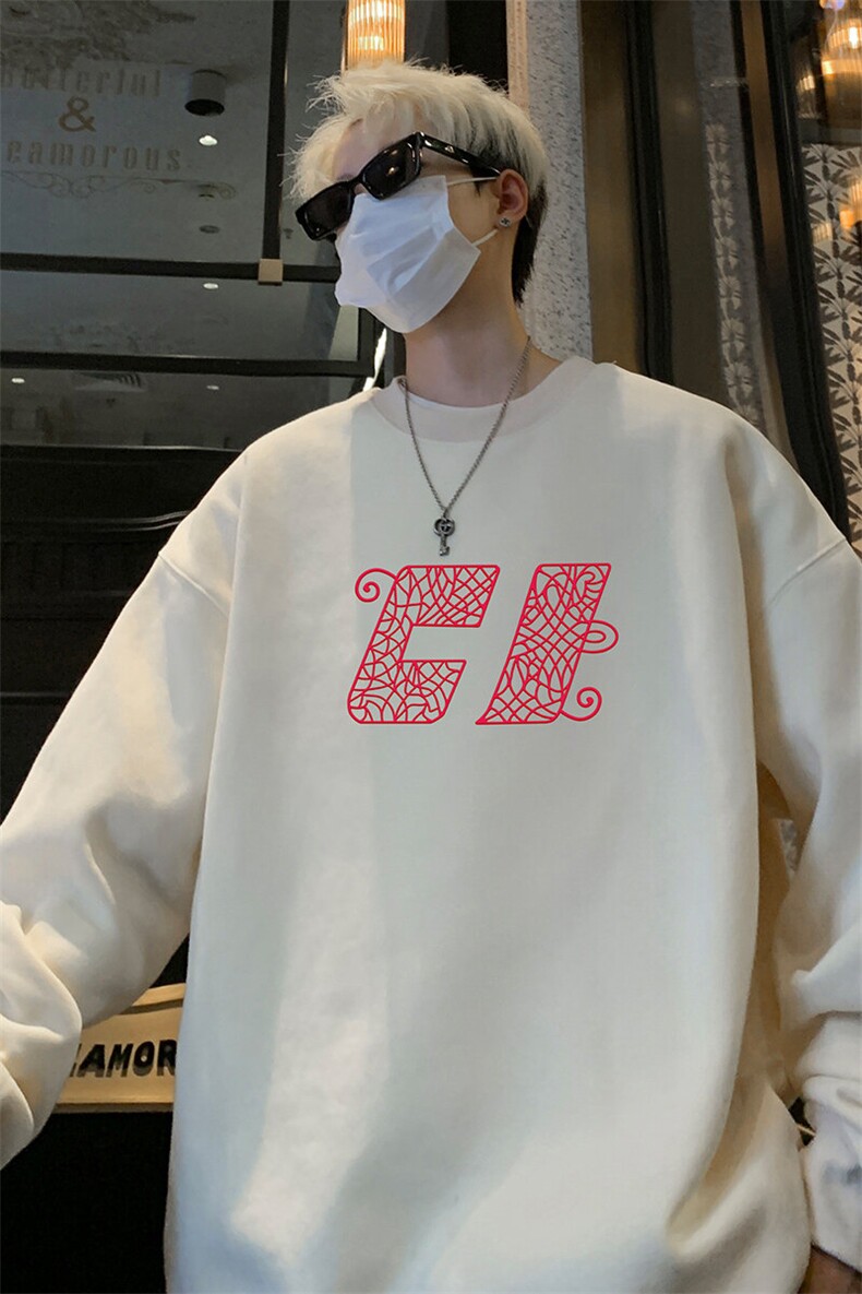 ！圆领卫衣男装港风长袖T恤男外套男WY262-特P23,男装T恤,电商B367