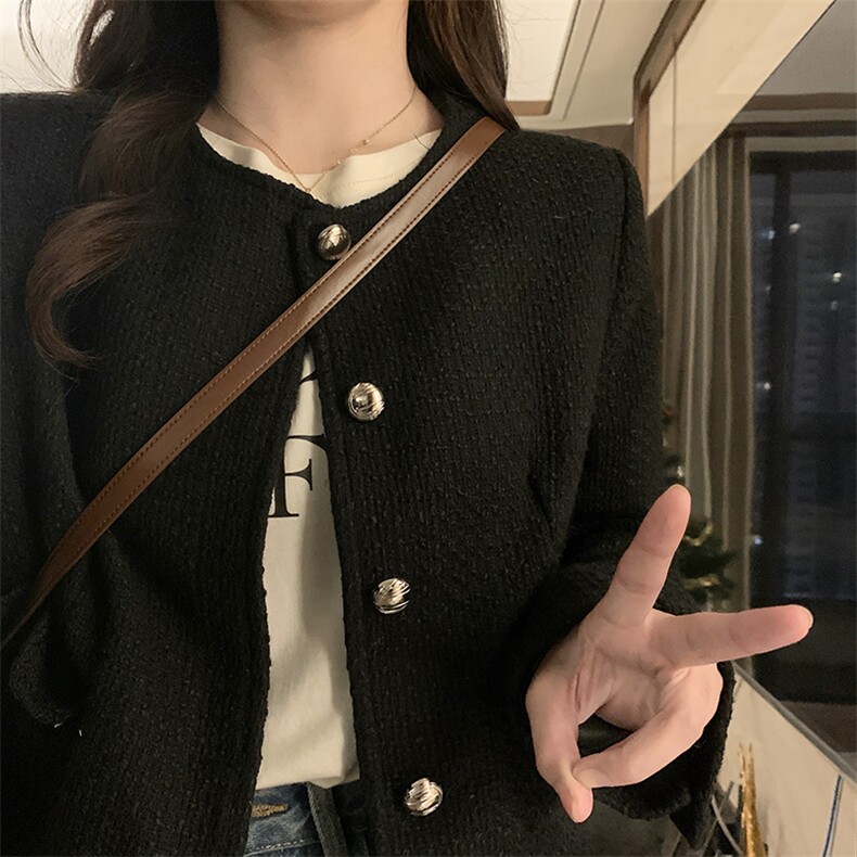 C880-P100黑色外套新款高级感穿搭法式小香风短款夹克,男装夹克,星座911-2(原星座613-2）