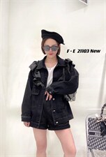 大荷叶边牛仔外套，其它，菲儿