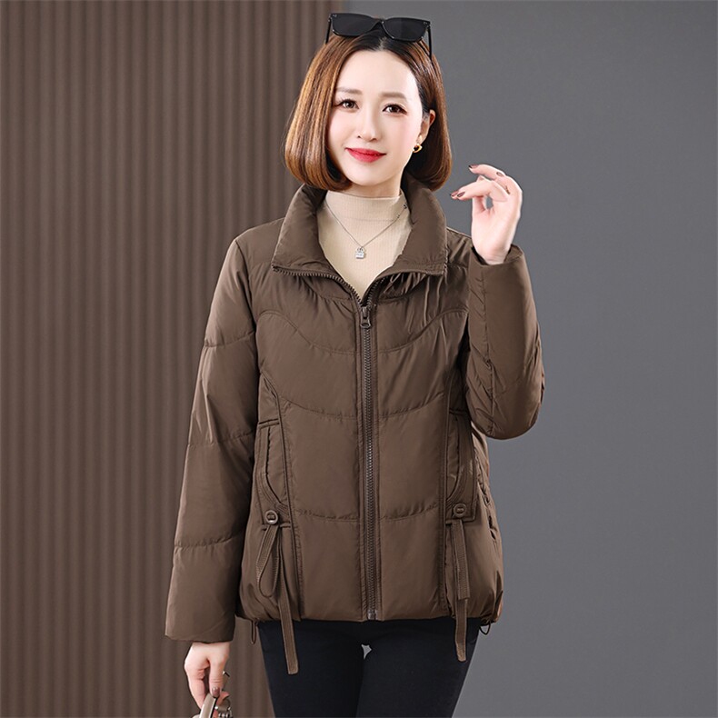 冬季新款2024年羽绒服女加厚短款防风经典立领白鸭绒,女装羽绒服,涵誉