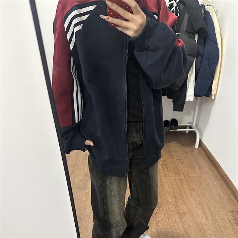 抖音得物高品质美式高街重磅结构织带拼接撞色立领卫衣外套CM41,男装卫衣,电商A486