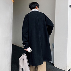 FY5009J-P98-控148M-5XL现货羊羔绒风衣长款大码宽松过膝大衣，男装风衣，星座116