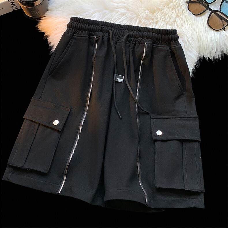 潮男日系工装大口袋休闲五分裤XZ225-3-DK02-P45控60，男装休闲裤，星座225-3