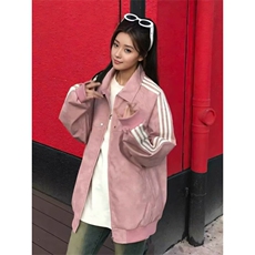 FFY2172-P69美式复古条纹夹克男女秋季情侣宽松高级感皮衣外套，男装皮衣，电商B323A