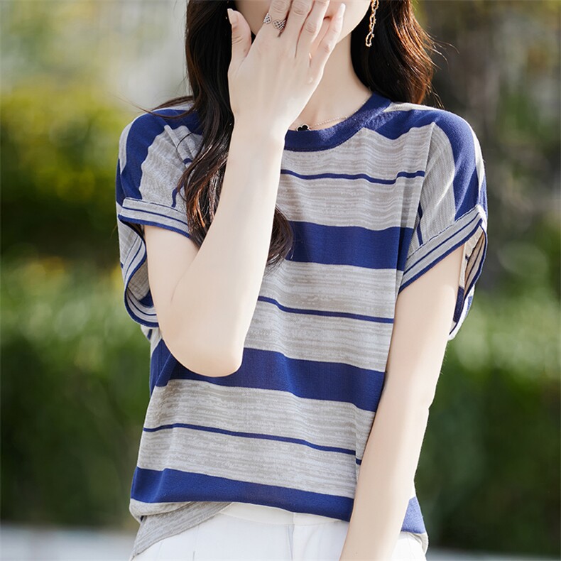 夏季新款简约莱赛尔天丝短袖女宽松百搭显瘦时尚休闲上衣,女装T恤,斯美雅电商供货