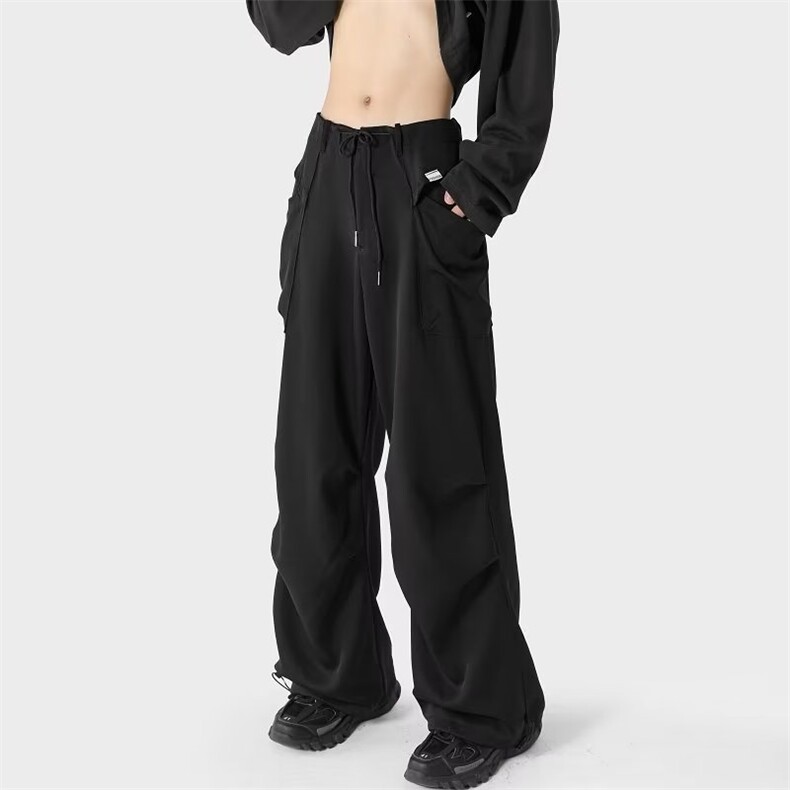 美式甜酷高腰直筒工装裤男2023新款设计感休闲裤K089-P40,男装休闲裤,星座308B-1