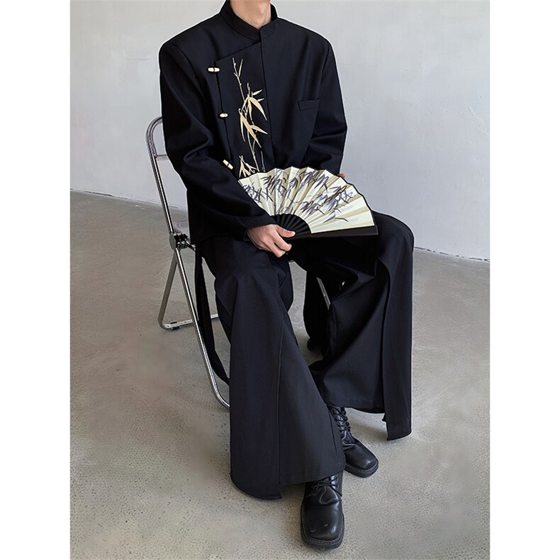 现货25品质竹节扣刺绣礼服新中式金竹立领西服男女同款xz97-p128,男装西服,电商B288