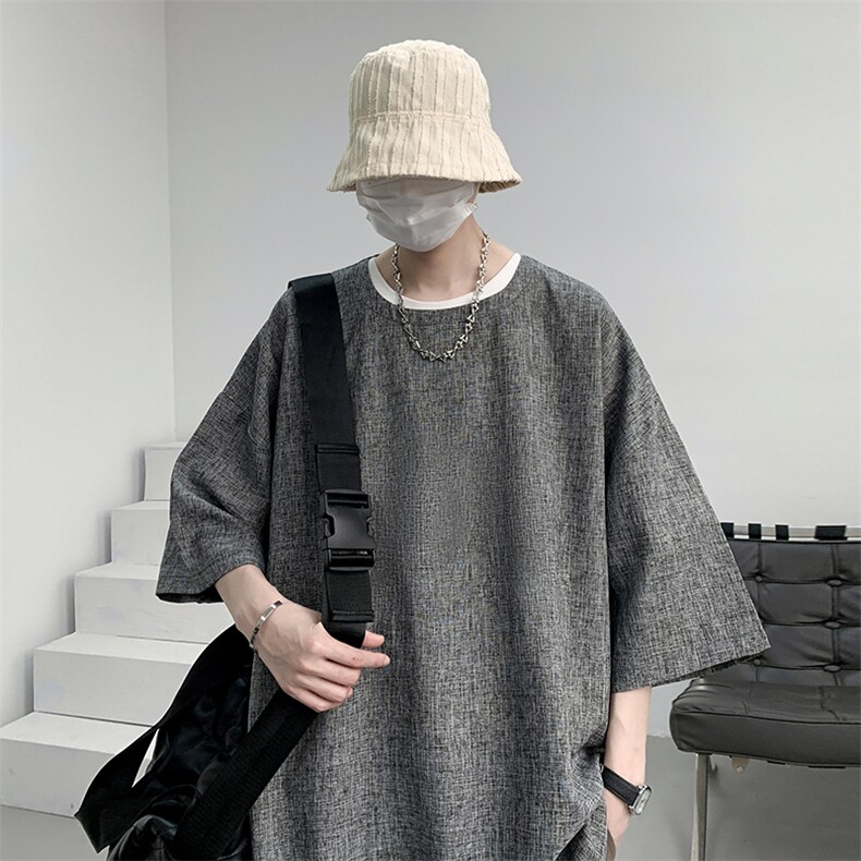 风复古亚麻短袖男棉麻t恤男半袖ZT71099-P35,男装T恤,电商A040