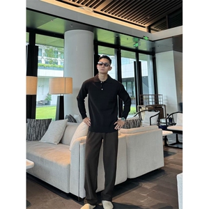 老钱风痞帅毛衣针织衫polo领针织衫套头 7082-P65图片