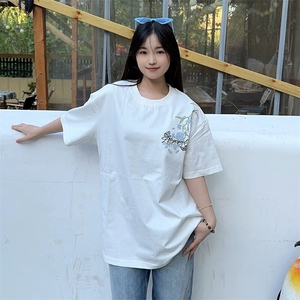 万针全刺绣解构设计260克重磅双纱纯棉高品质美式高街短袖T恤特35图片