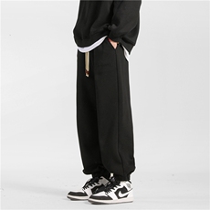 冬季束脚加绒加厚字母压花休闲裤长裤M~5XLXZ604-KP89-P65控78，男装卫衣，星座604