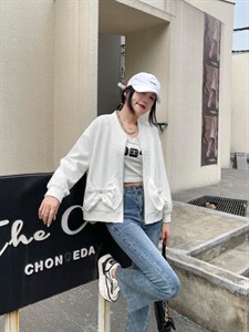 蝴蝶结开衫可当防晒图片