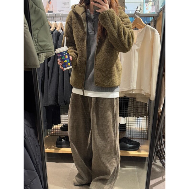 羊羔毛连帽外套130-GS06-P65成分100聚酯纤维,女装短外套,星座1302