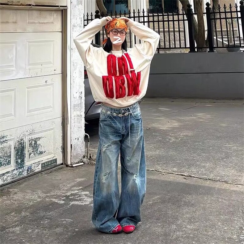 美式高阶水洗做旧破洞牛仔裤阔腿短裤情侣潮KZ31D768--TP50,男装牛仔裤,电商A247C