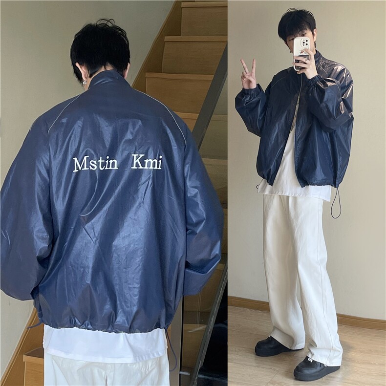 A450-JK7768-P105控148秋天薄款印花夹克外套,男装夹克,电商A450