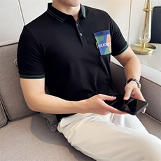 2025夏季短袖T恤翻领口袋设计Polo衫T0279-P48，男装T恤，电商D342