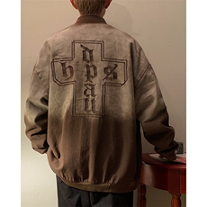 美式复古水洗做旧渐变棒球服男外套春季新款百搭夹克男JK972-P85，男装夹克，星座1103-3