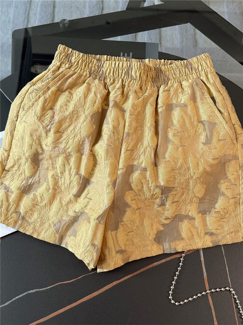 老钱风提花刺绣无袖上衣阔腿短裤两件套女夏新款法式温柔气质套装,女装套装/套裙,江南