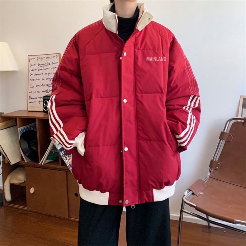 ！2024冬季新款男士撞色立领棉衣加厚保暖棉服外套MY211特P80图片