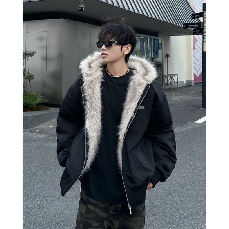 冬季美式复古座山雕棉服外套男女款连帽工装加厚夹克M9089/P130,男装棉衣,星座506