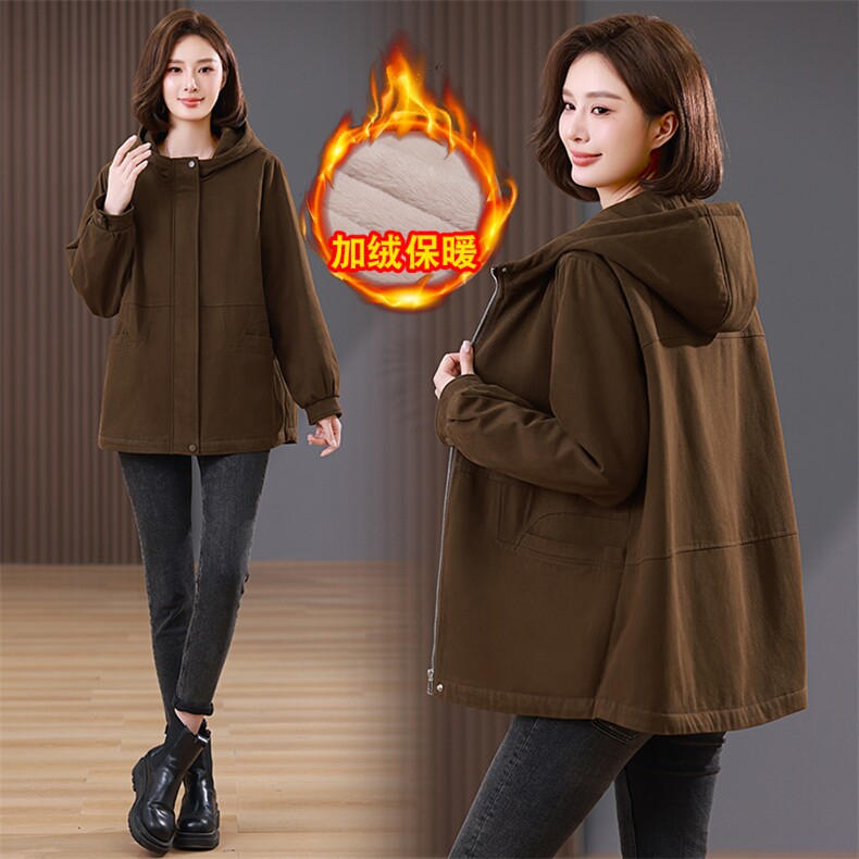 时尚加绒保暖女装派克服外套显瘦百搭冬季必备单品,女装派克服,韩派