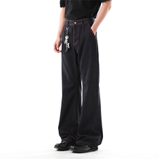 903-AB01-P45【S-2XL】原牛黑色蓝色小脚微喇牛仔裤，男装牛仔裤，星座903