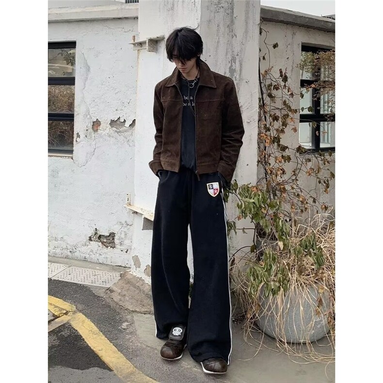 S296-P65时尚气质日系高质量鹿皮绒双层夹克外套简约新款潮流,男装夹克,电商B323A