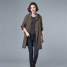 时尚女装风衣修身显瘦四季必备经典百搭舒适面料优雅气质，女装风衣，秋牧寒烟