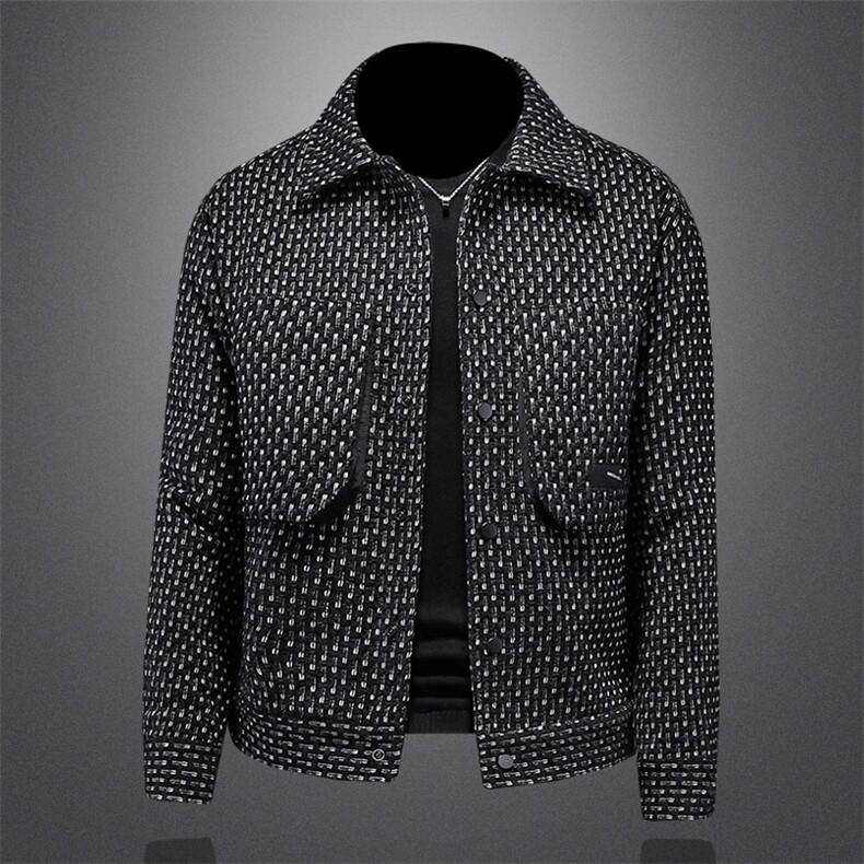 小香风呢料美式短款羽绒服男,男装羽绒服,钱塘730-1